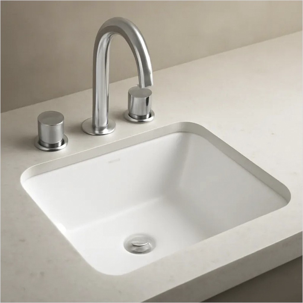 Cuba de Embutir Docol 370x150mm Quadrado Branco Cerâmica