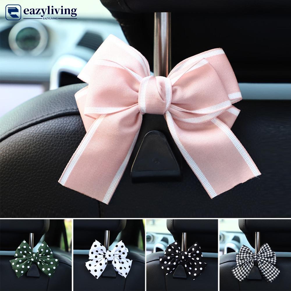 EAZYLIVING Bonito Bowknot Assento De Carro Encosto De Cabeça Ganchos Armazenamento Cabide Traseiro Organizador Titular A