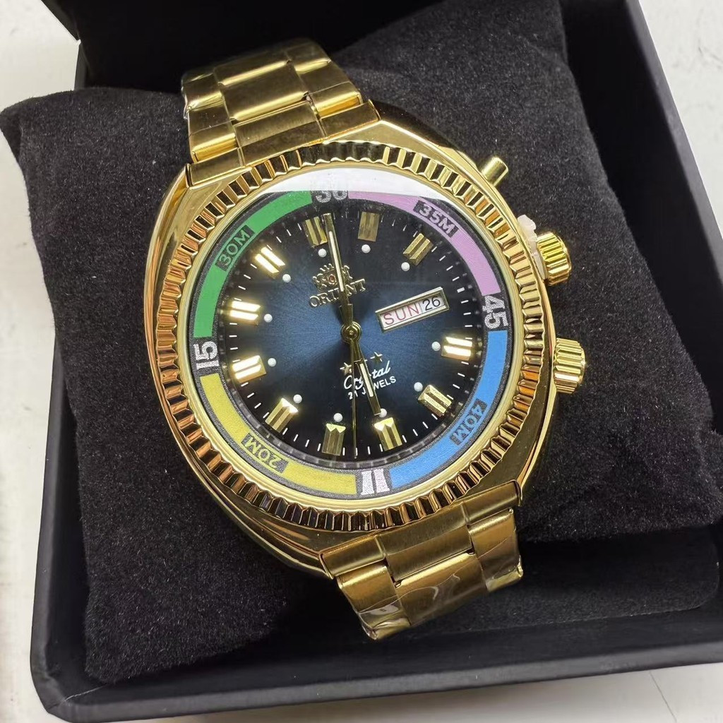 Relógio Masculino Orients Com Calendário Duplo E Mostrador Giratório De Quartzo Heba em Oferta na Shopee