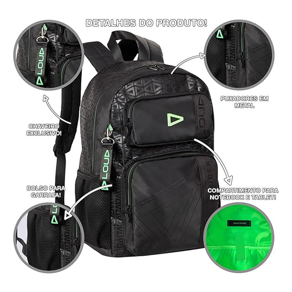 Mochila Gamer Loud Notebook Costa Masculina Grande LO26261