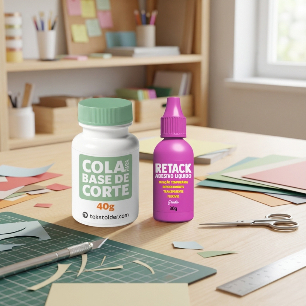 Kit Aderência Tekstolder Para Base de Corte: Tk Cola 40g + Retack 30g