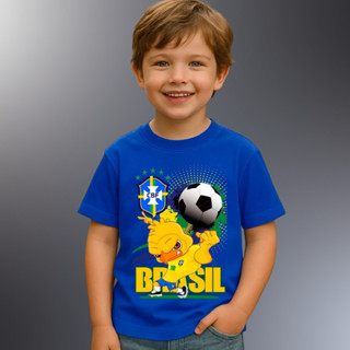 Camiseta Infantil Brasil Look Confortável em Oferta na Shopee