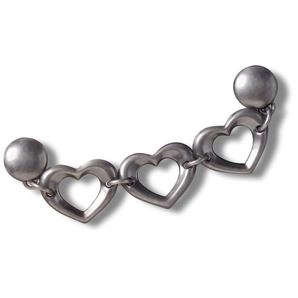 Jibbitz™ Corrente Coração Triplo Prateado Único em Oferta na Shopee