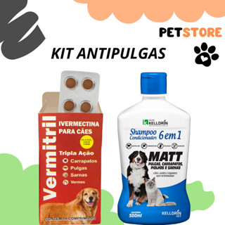 Vermitril Caes Anti Pulgas Carrapatos Vermes Sarnas  3mg + Shampoo 6 em 1 em Oferta na Shopee