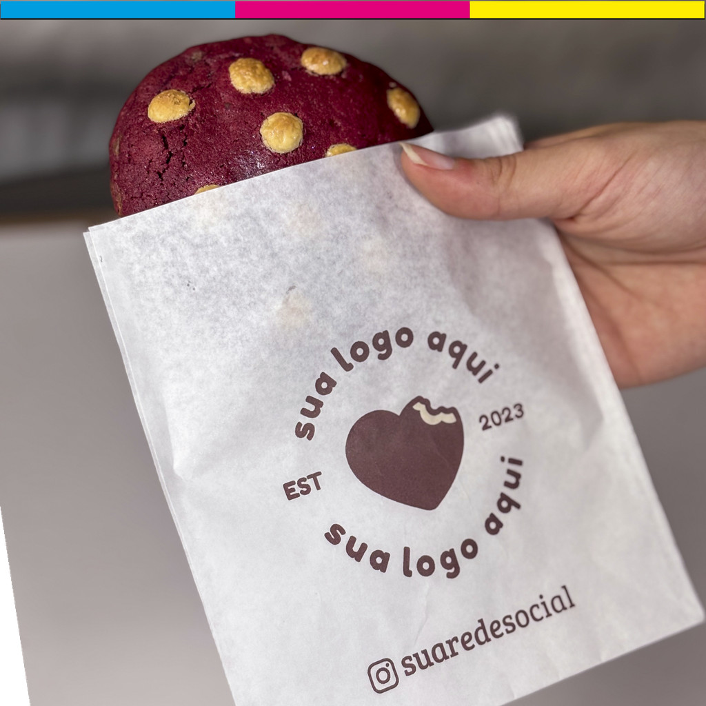 Saquinho para cookies personalizado com logo 100 250 500 unidades em Oferta na Shopee
