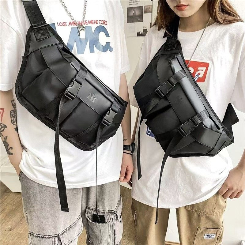 Bolsa de Peito Estilo Japonês para Homens, Grande Capacidade, Bolsa Transversal Casual, Bolsa de Cintura Esportiva, Bols