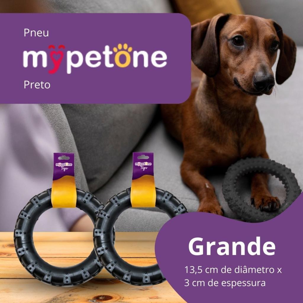 2 Pneu Mordedor de Borracha MyPetOne Grande Para Cachorro Brinquedo Resistente Pet