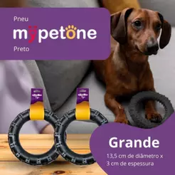 2 Pneu Mordedor de Borracha MyPetOne Grande Para Cachorro Brinquedo Resistente Pet