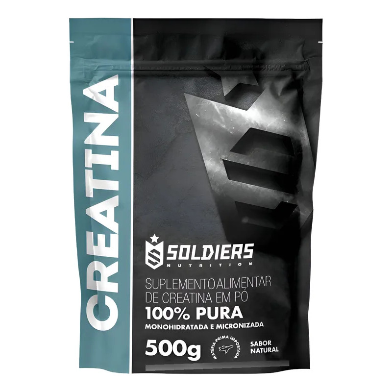 Creatina Monohidratada 1Kg Soldiers Nutrition 100% Pura Importada Alta Performance Músculo Treino
