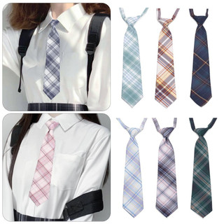 Gravata para Uniforme JK Feminino, Estilo Universitário, Golas Xadrez Destacáveis, Laços Removíveis, Acessório de Gravat