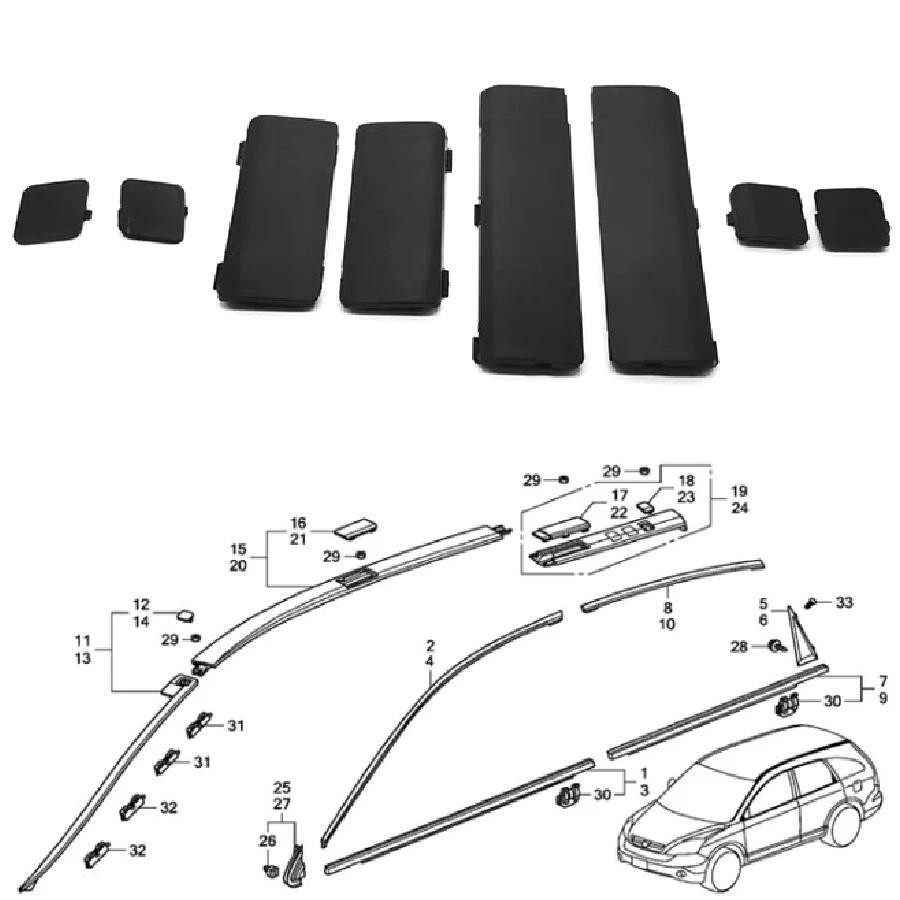 2 Pçs ABS Preto Carro Telhado Bagageiro Tampa Excluir Remover Capa Apto Para Honda CRV CR-V 2007 2008 2009 2010 2011 Ace