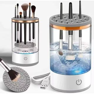 Limpador Automático De Pincéis De Maquiagem 3 em 1 – Lava, Seca e Armazena  USB Recarregá…