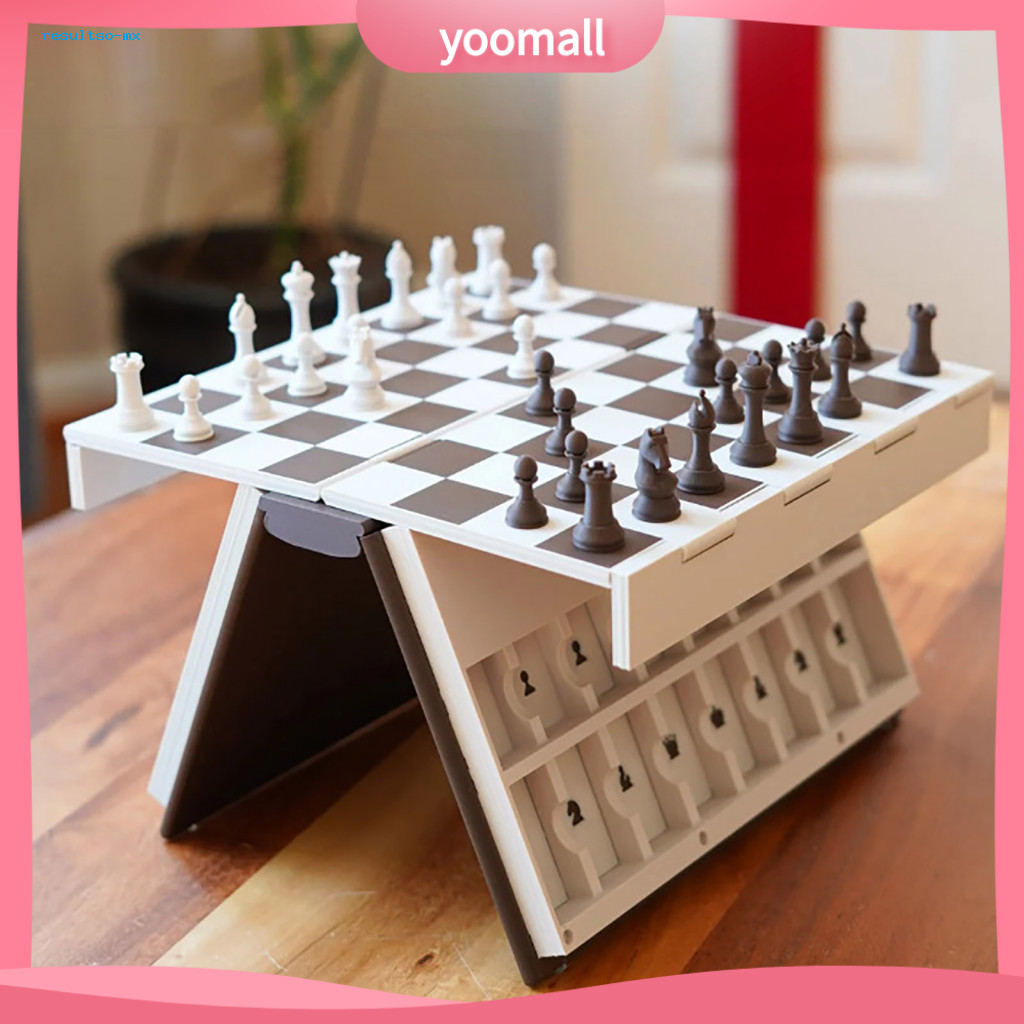 Portable Chess Game Four A Row Board 3d Printed Educational Book Set – Hangman Sea Battle for Teens Adults for Travel