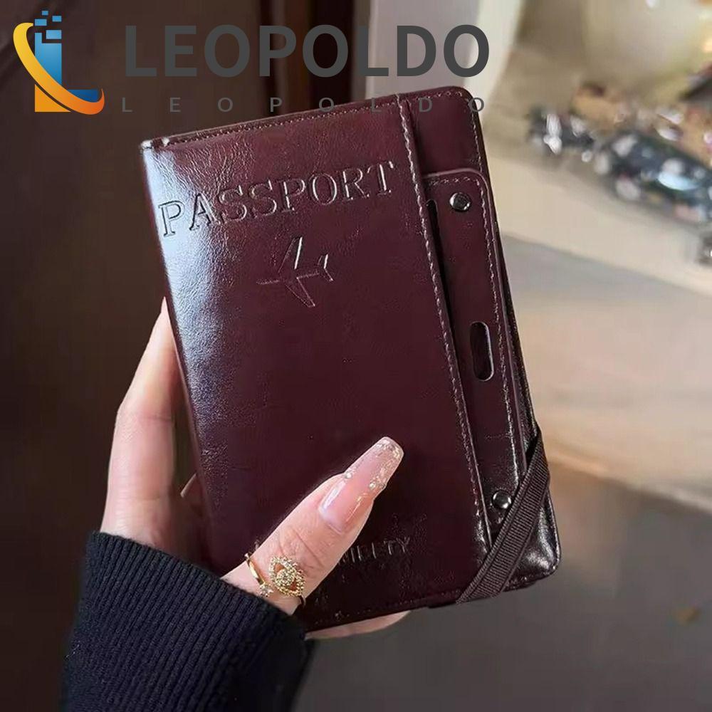 Bolsa Para Passaporte LEOPOLDO PU , Carteira De Viagem Com Capa , Porta-Cartões , Clipe