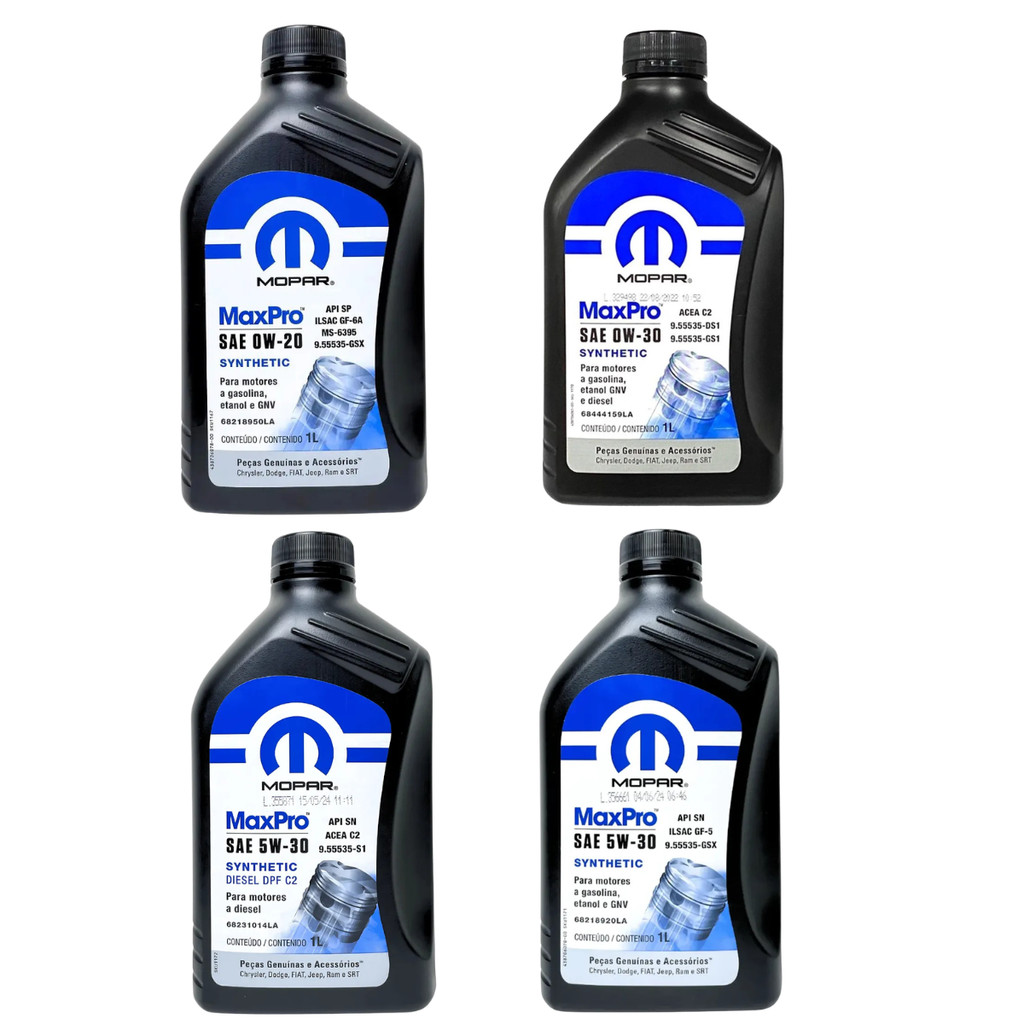 Óleo Motor Mopar 5W30 Sintetico 0W30 0W20 5W30 Diesel Original Jeep Fiat Toro Renegade Compass Pulse
