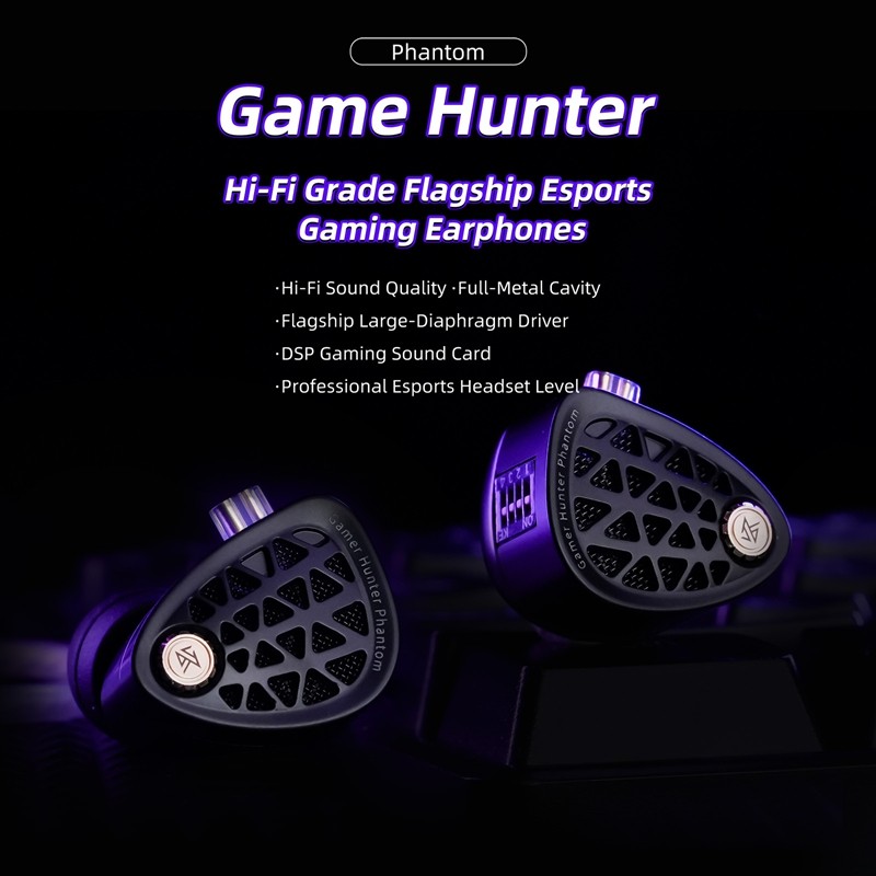 KZ Phantom HiFi Fones De Ouvido Para Jogos Com Fio In-Ear FPS Posicionamento De Som Microfone DSP PC Mobile Gamer