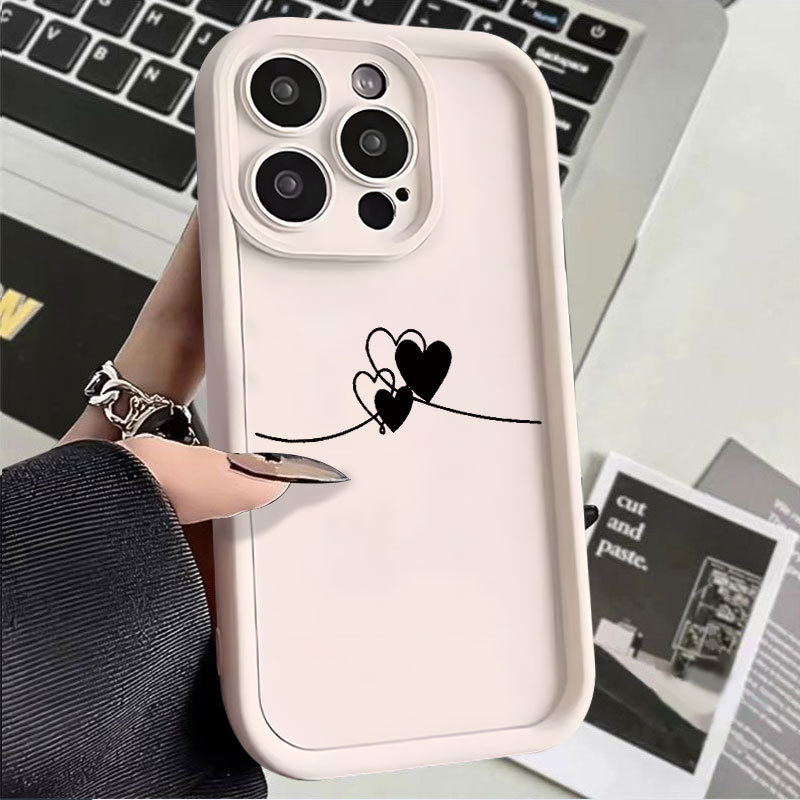 Capinha de silicone macia para Samsung Galaxy A15 A14 A05S A23 A34 A35 A55 A54 A12 A13 S24 S20FE Coração de Casal