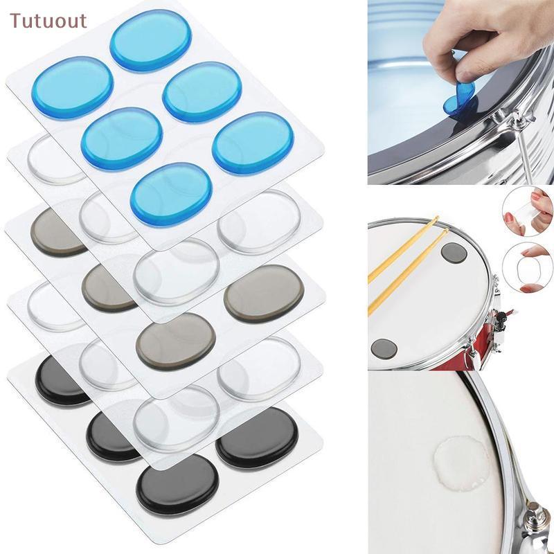TUTU 6 Peças Almofadas De Gel Amortecedor De Tambor Silenciador De Tambores De Silicone Para Controle De Tom De Bateria 