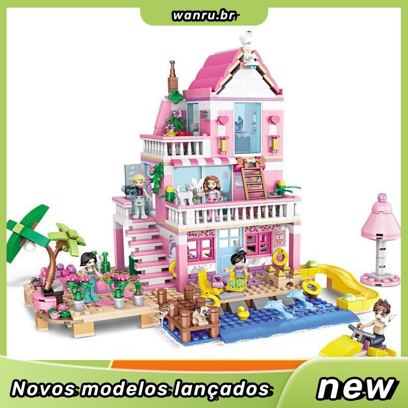 Menina áRvore Casa Blocos De ConstruçãO Bons Amigos ParaíSo Casa Diy Montagem Brinquedos