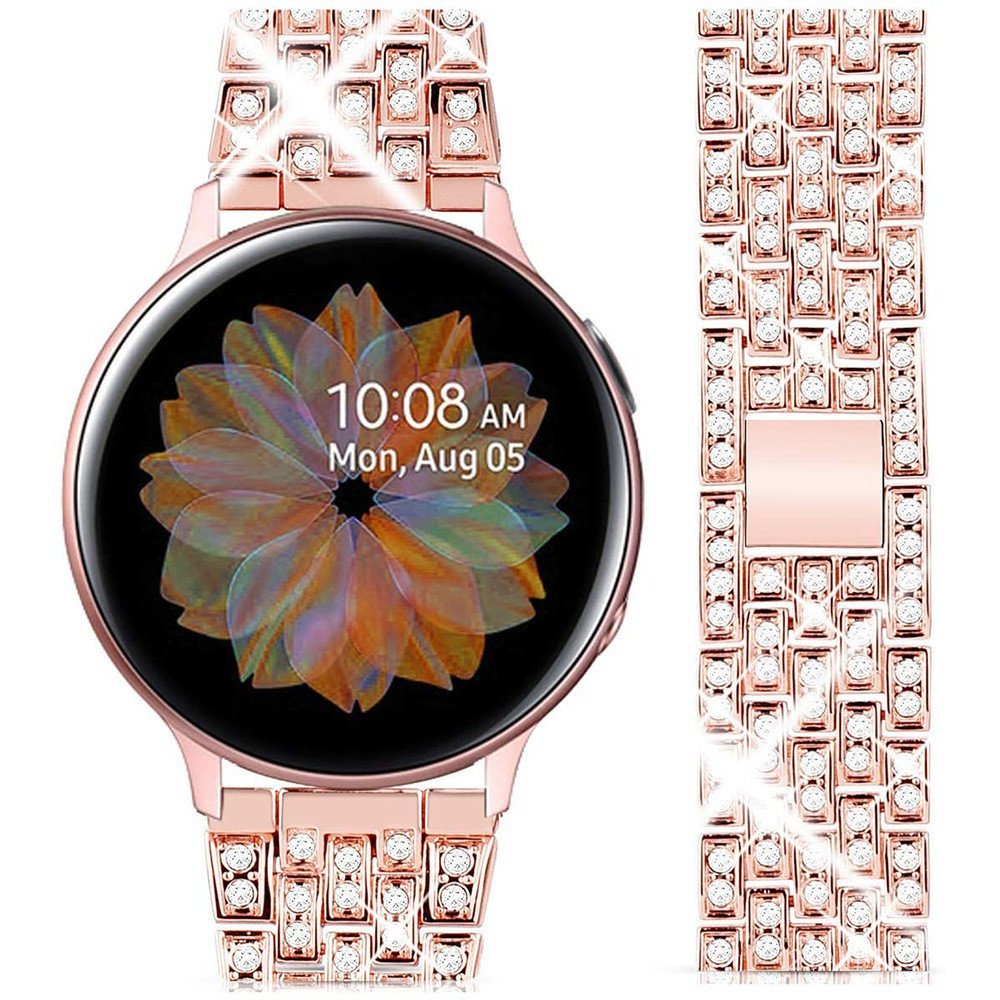Compatível com Samsung Galaxy Watch 4 Classic e pulseira de metal com cinco cont