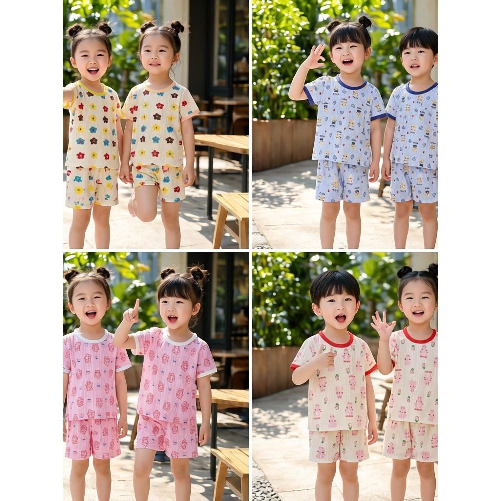 Crianças terno meninos de manga curta puro algodão camiseta versão coreana bebê menina verão crianças roupas Shorts do b