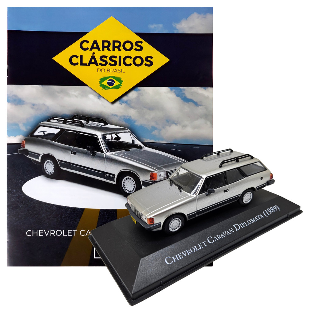 Carros Clássicos do Brasil: Miniatura Chevrolet Caravan Diplomata (1989) - Edição 48 - Escala 1:43