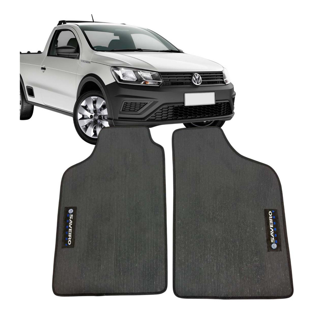 TAPETE EMBORRACHADO PVC SAVEIRO ROBUST CAB SIMPLES G6/G7/G8 PINADO (JG 02 PCS)