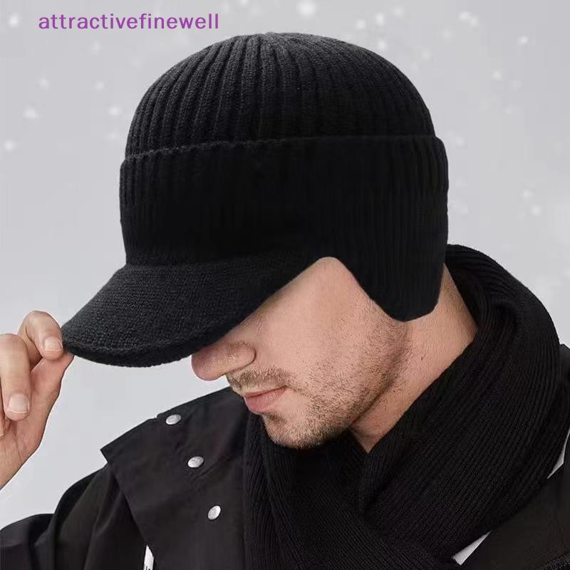 AWBR Masculino Feminino Inverno Quente Malha Gorro Orelha Aba Velo Forrado Curta Crânios Boné Esqui Ao Ar Livre Ciclismo