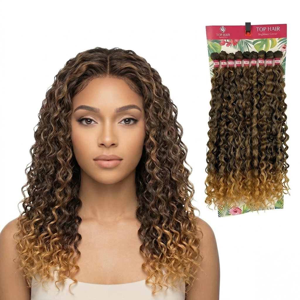 Faixa cabelo cacheado 320g grosso sem calor ondas grandes naturais modelador sem danificar VIVIANA T1b-27