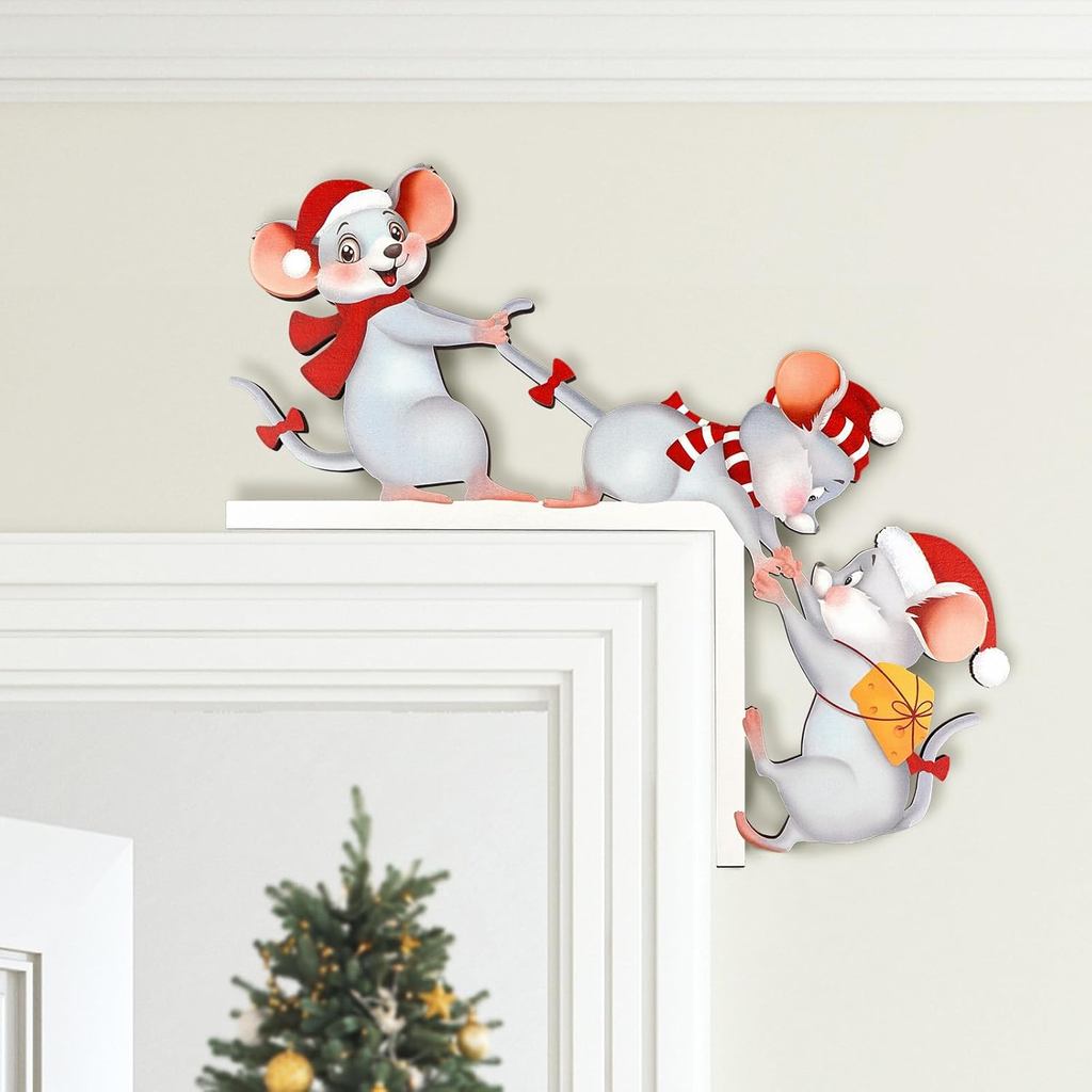 DDLP Decoração de Natal para a Parte Superior da Porta, Decoração de Canto da Moldura da Porta, Decorações de Natal com 