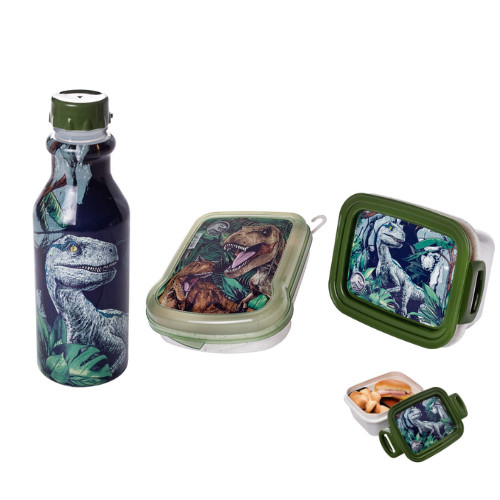 Kit para lancheira DINOSSAURO infantil escolar marmita pote lanche garrafa sanduicheira jurassic