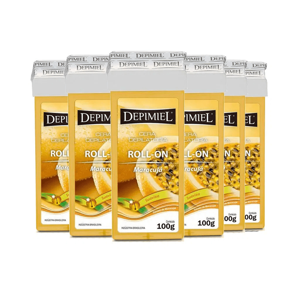 Kit Cera Roll-on Maracujá Depimiel 100g 6 unidades em Oferta na Shopee