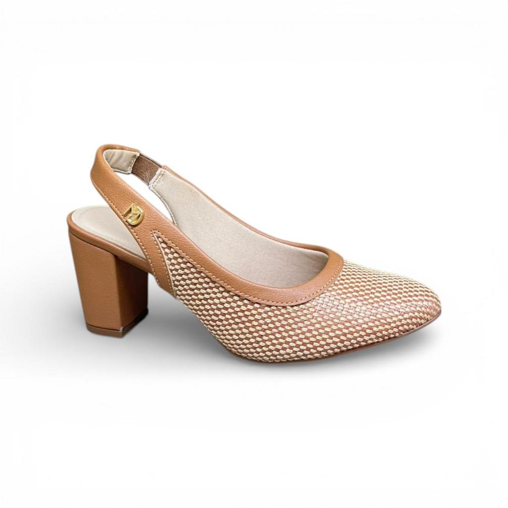 Scarpin Modare Slingback Salto Bloco Médio Bico Fino 7377.125