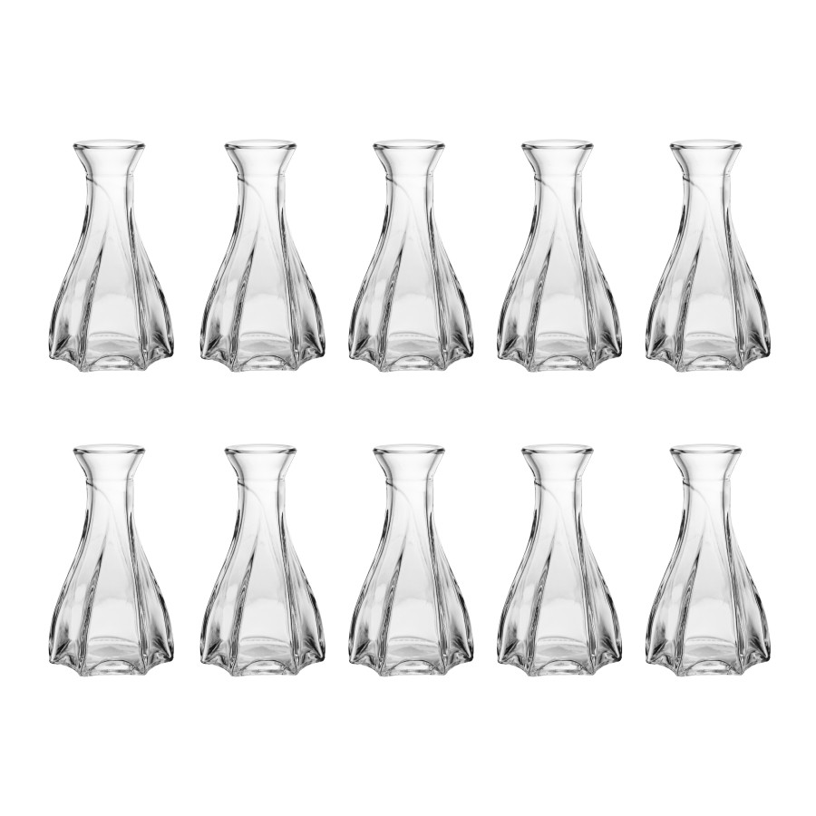 Kit 10 Vasos Decorativo 12 Cm Vidro Flores Solitário Europeu