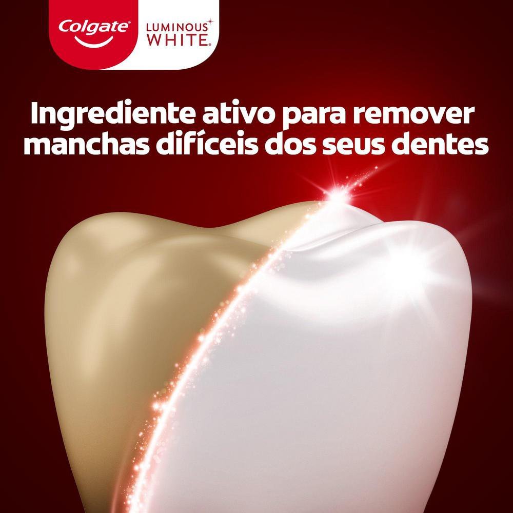 Detalhes do Creme Dental Branqueador Colgate Luminous Lovers Fresh Mint 70g