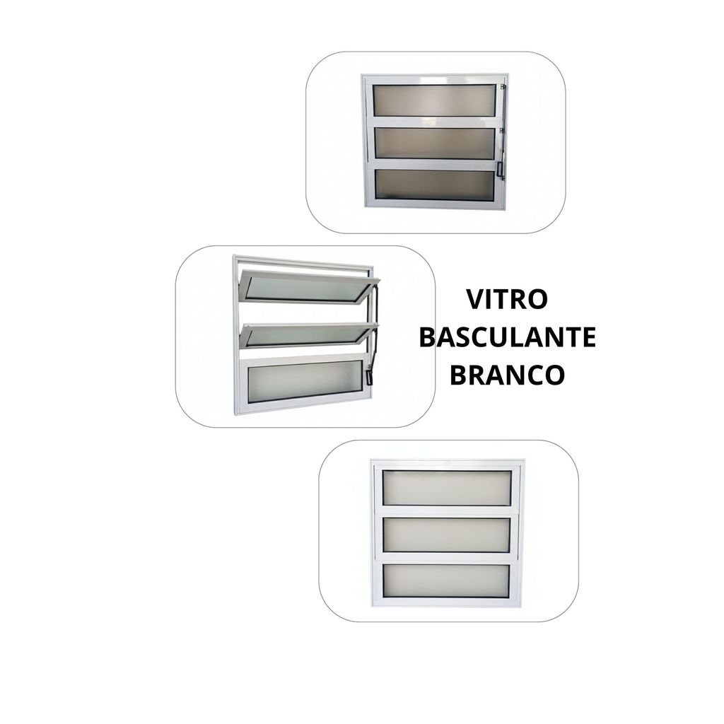 Vitro Basculante 60x60 Alumínio Branco ou Preto