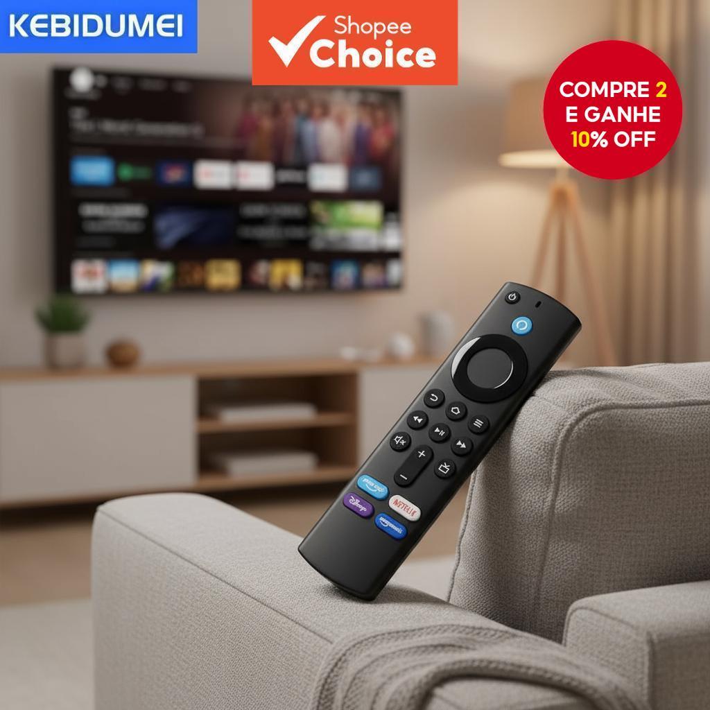 Controle Remoto 4K MAX Lite com Integração Alexa para Fire Stick TV 3a Geração