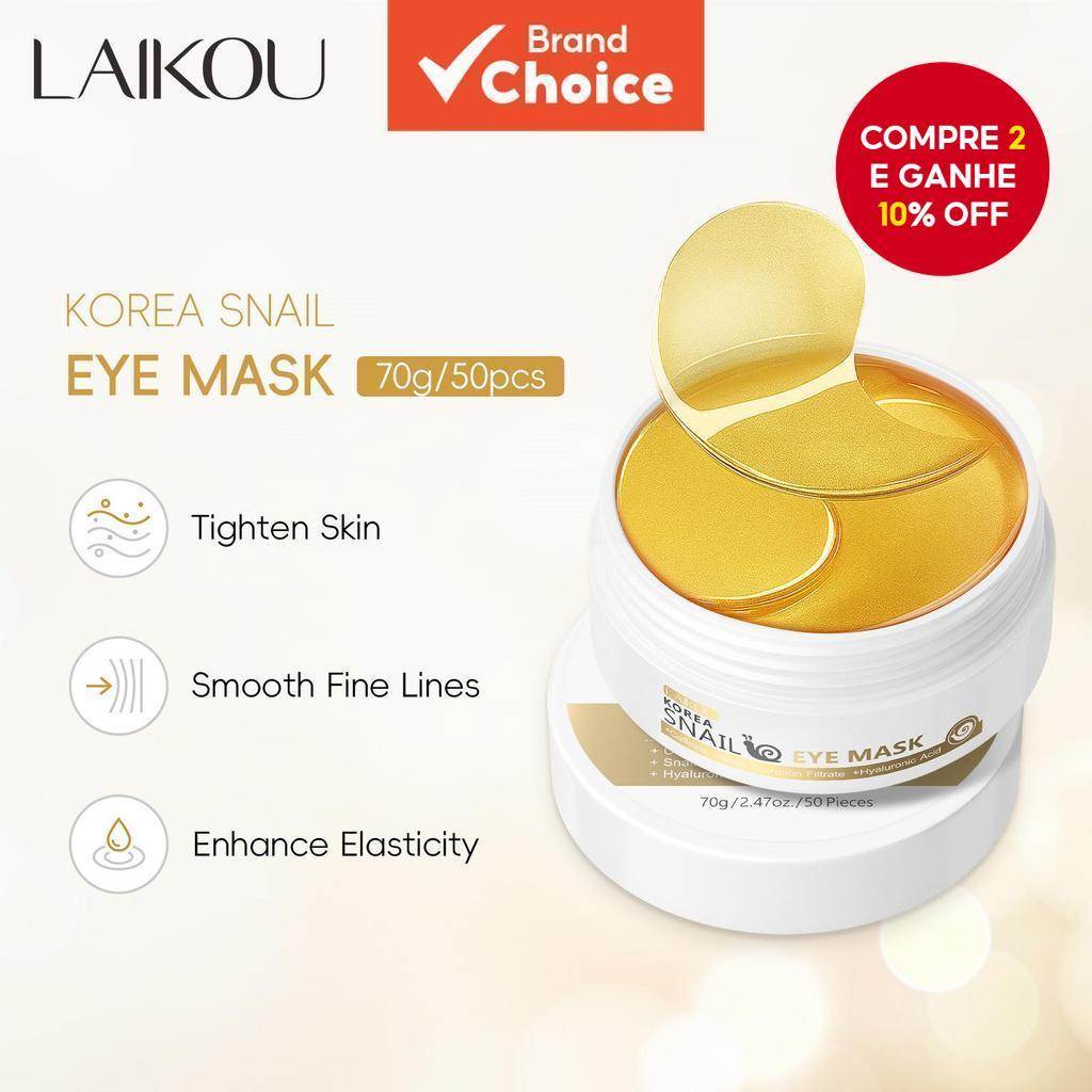 LAIKOU Máscara De Olho De Caracol Dourado Remover Rugas Patch Círculo Escuro Anti-Idade 50pcs em Oferta na Shopee