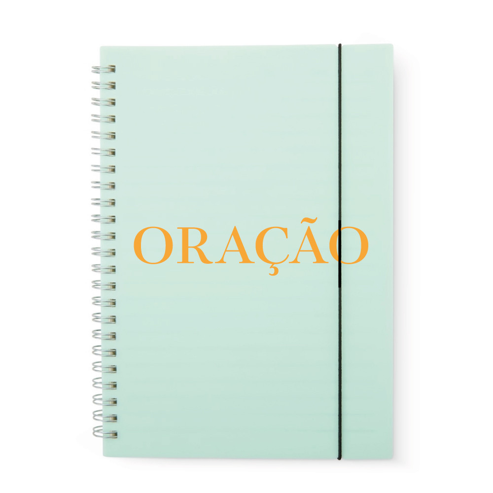 Detalhes do Caderno de Oração Devocional A5 Pautado Com Frase Cristã Evangélica