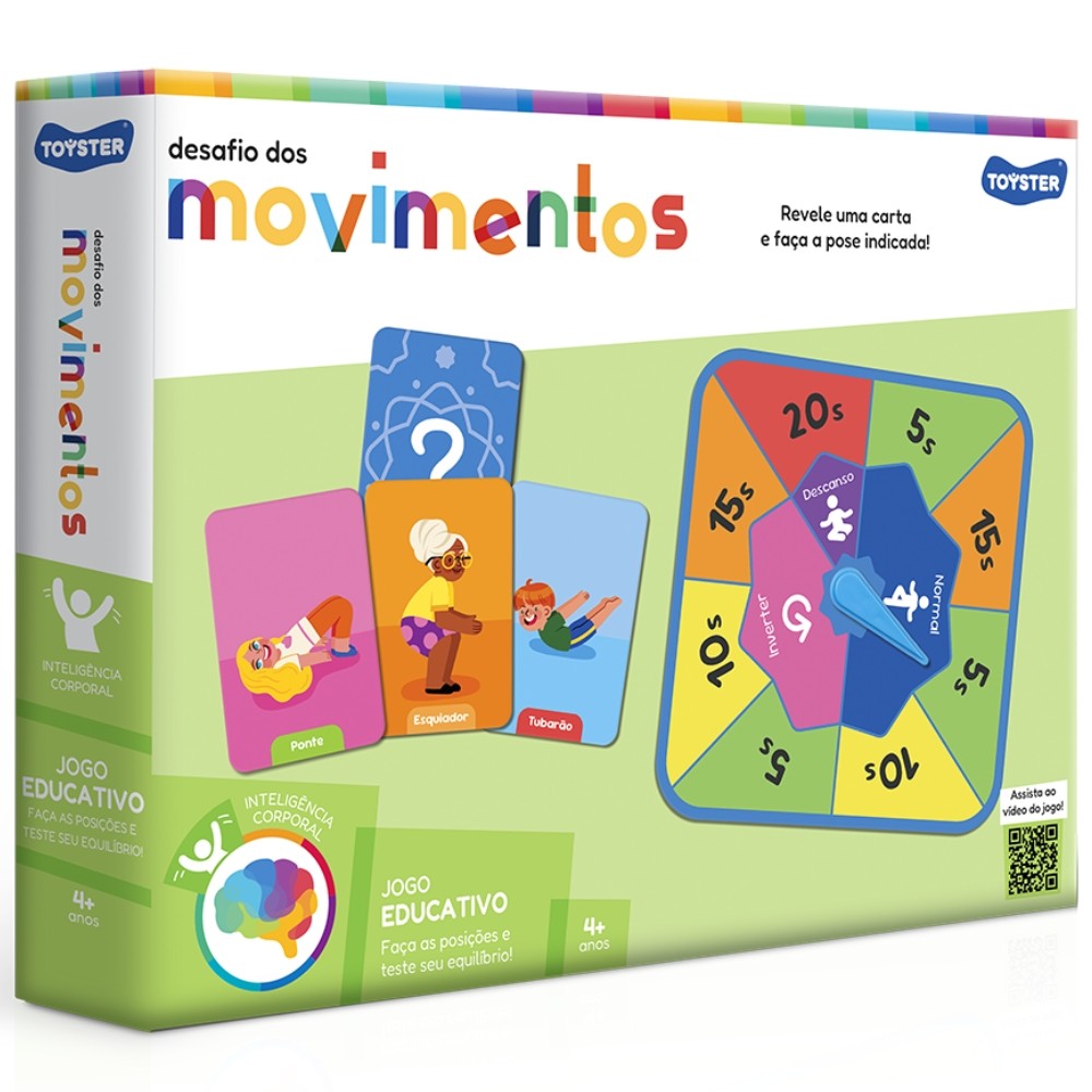JOGO EDUCATIVO DESAFIO DOS MOVIMENTOS TOYSTER BRINQUEDO IMITA EQUILÍBRIO DIVERSÃO CARTAS TABULEIRO em Oferta na Shopee