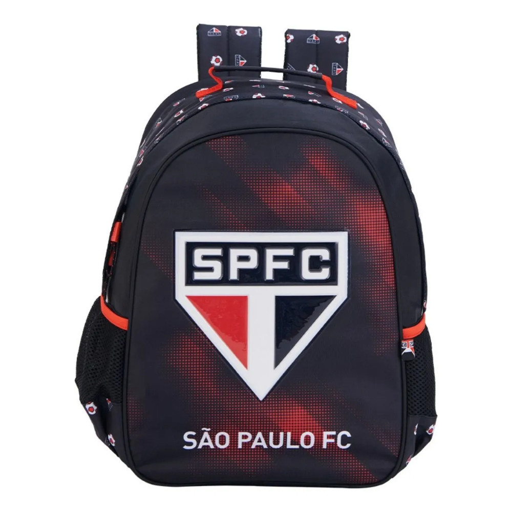 Mochila Tricolor Spfc São Paulo Escolar Brasão Relevo Pvc em Oferta na Shopee