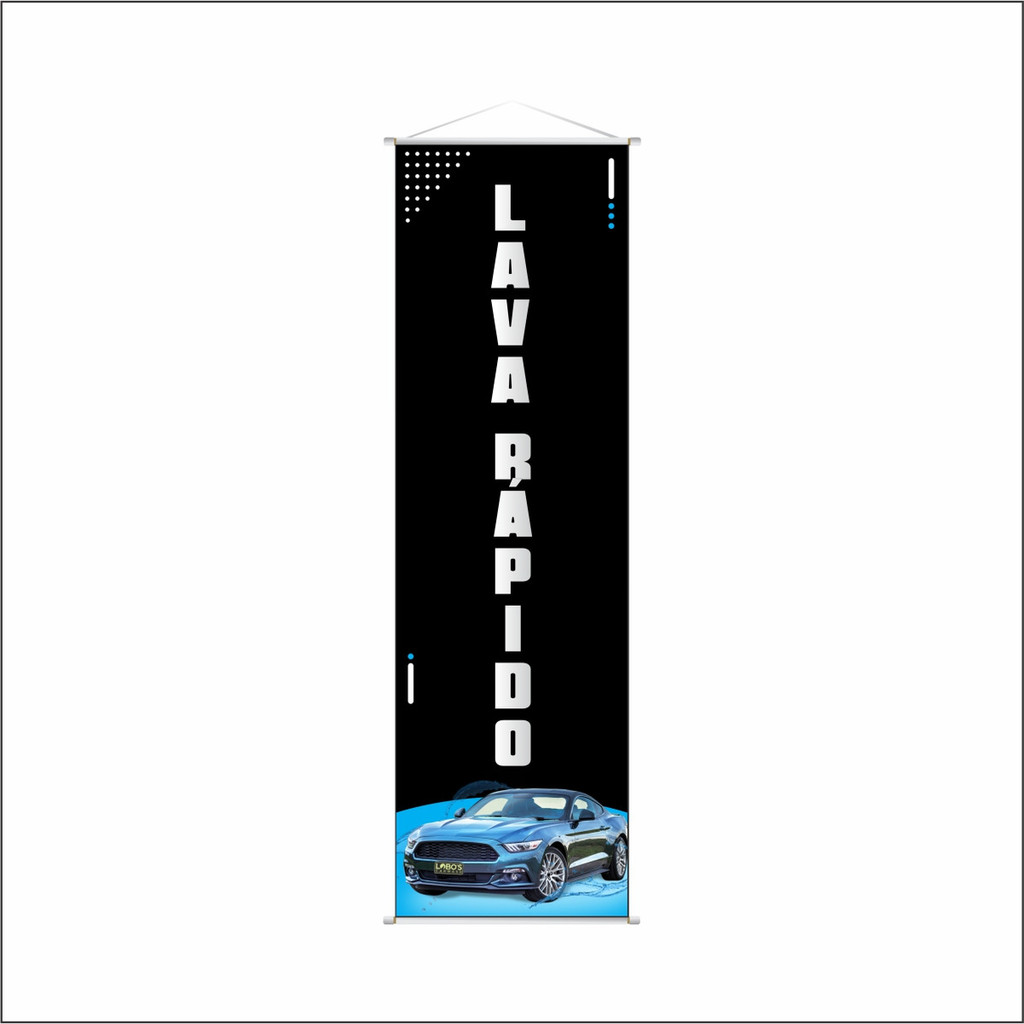 Banner Lava Rápido - 30 Cm X 100 Cm Lava Car MOD 2