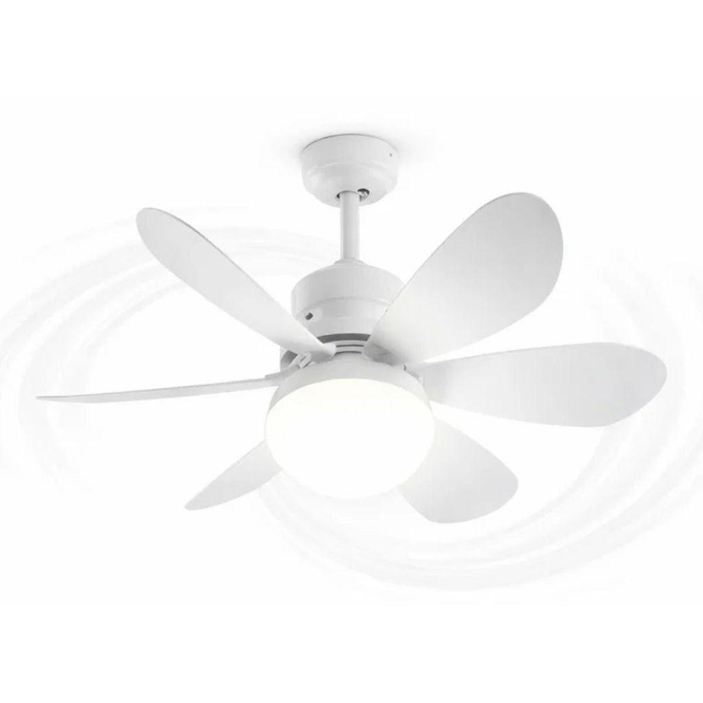 Lâmpada Ventilador de Teto com Luz LED 40W E27 Controle Remoto 6 Lâminas