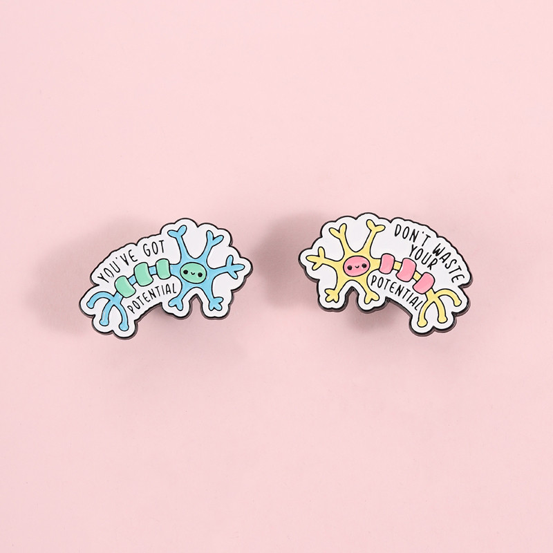 Você Tem Potencial Broche Pinos Estrutura Molecular Química Emblemas De Metal Mochila Acessórios Presentes