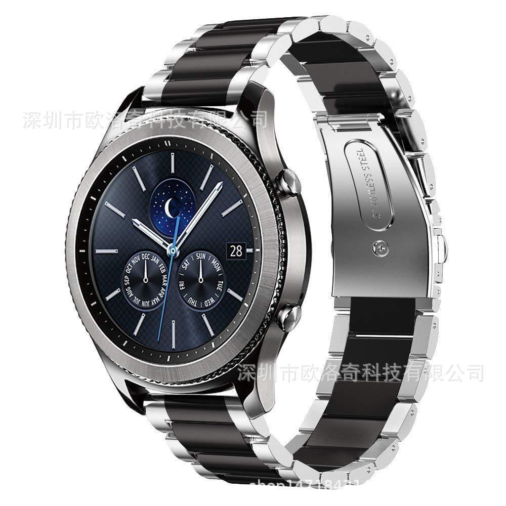 Compatível com Samsung Galaxy Watch 6 42MM/46MM, pulseira de metal sólido com tr