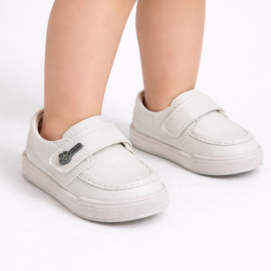 Sapato Infantil Unissex Bebe Mocassim Klin Flyer Baby Branco Casual Festas Batizado 166199