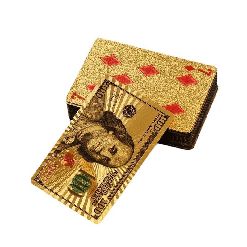 2/3/4 Pcs Baralho Conjunto CartãO De Jogo Dourado  Prova D'áGua PromoçãO Promotion