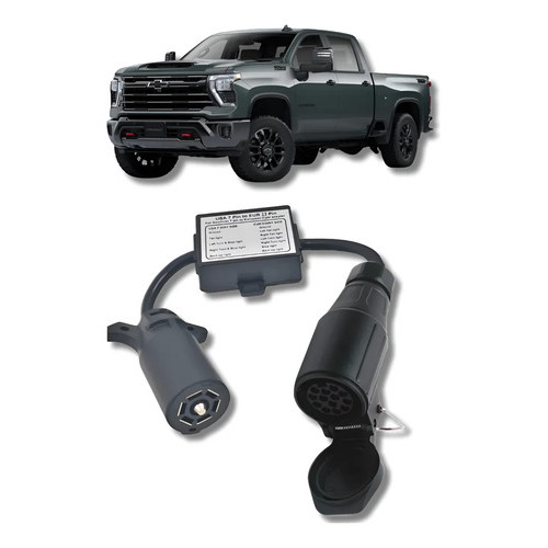 Tomada Adaptador Reboque alta resistencia Para Chevrolet Silverado Após 2023 7 Vias, Padrão USA para Padrão Brasileiro
