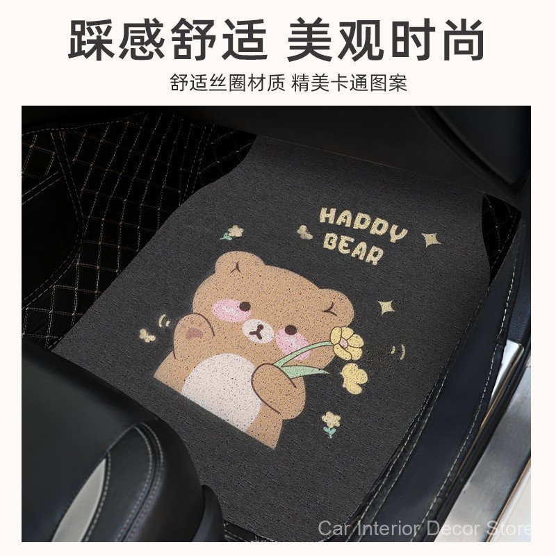 Tapetes de carro para meninas, universais para o interior, com design de desenho animado fofo para os assentos do motori