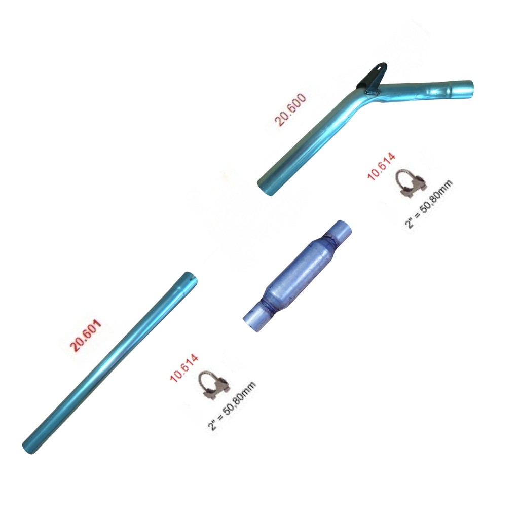 Tubo Intermediário Abafador esportivo para Coletor 4X1 motor AP VW Quadradinho Voyage